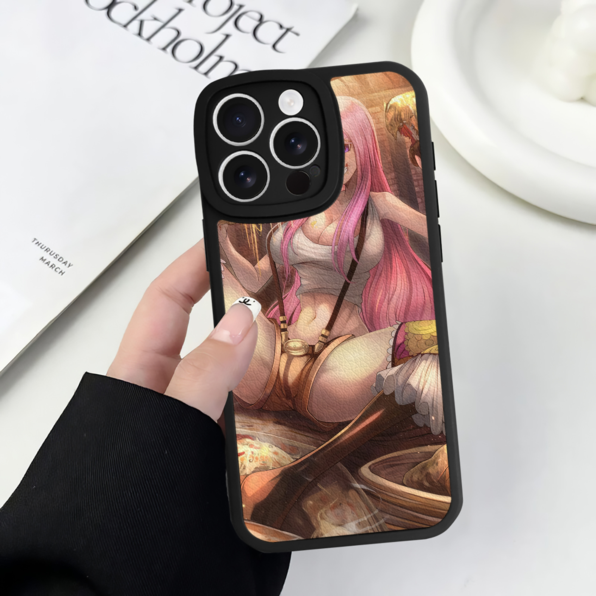 （画像用） ワンピース ONE PIECE 【iPhone 16シリーズ対応】シリコンスマホケース（レザー調） 材質：シリコン